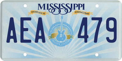 MS license plate AEA479