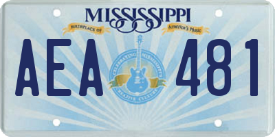MS license plate AEA481