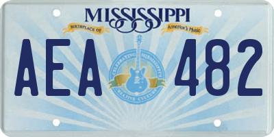 MS license plate AEA482