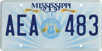 MS license plate AEA483