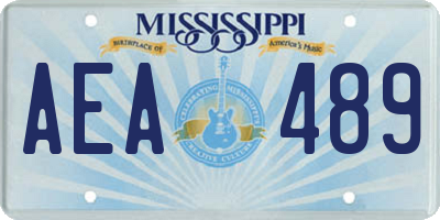 MS license plate AEA489