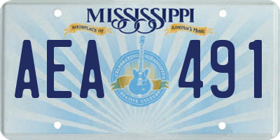 MS license plate AEA491