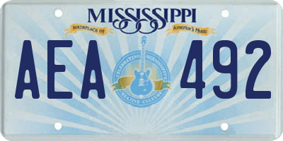 MS license plate AEA492