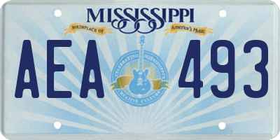 MS license plate AEA493