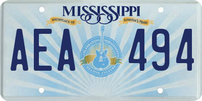 MS license plate AEA494