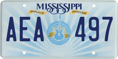 MS license plate AEA497