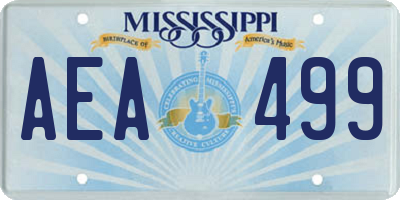 MS license plate AEA499
