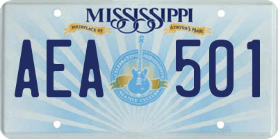 MS license plate AEA501