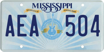 MS license plate AEA504