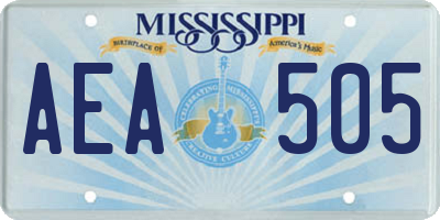 MS license plate AEA505