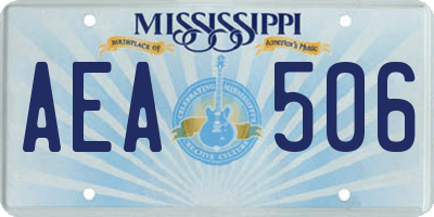 MS license plate AEA506