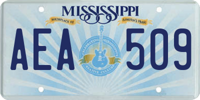 MS license plate AEA509