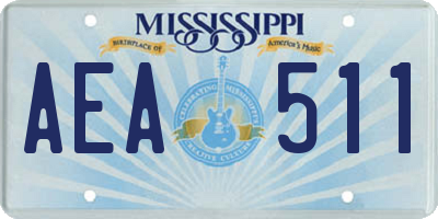 MS license plate AEA511