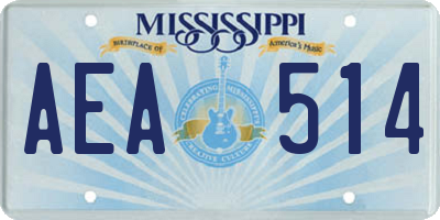 MS license plate AEA514
