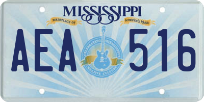 MS license plate AEA516