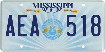 MS license plate AEA518