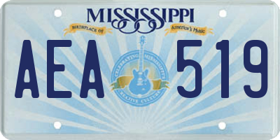 MS license plate AEA519