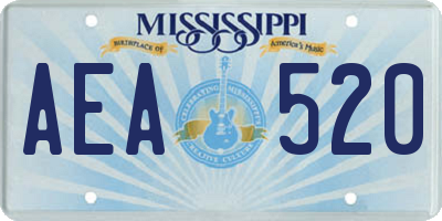 MS license plate AEA520