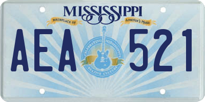 MS license plate AEA521