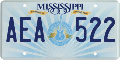 MS license plate AEA522