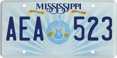 MS license plate AEA523