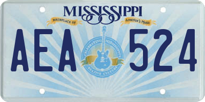 MS license plate AEA524