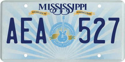 MS license plate AEA527