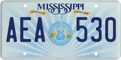 MS license plate AEA530
