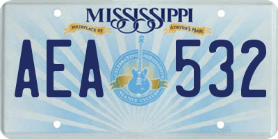MS license plate AEA532