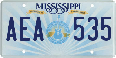 MS license plate AEA535