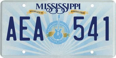 MS license plate AEA541