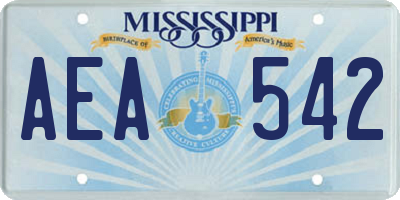 MS license plate AEA542