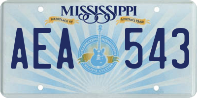 MS license plate AEA543