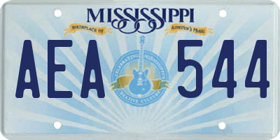MS license plate AEA544