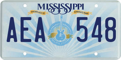 MS license plate AEA548
