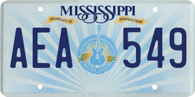 MS license plate AEA549