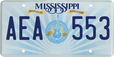 MS license plate AEA553