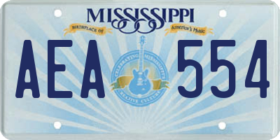 MS license plate AEA554