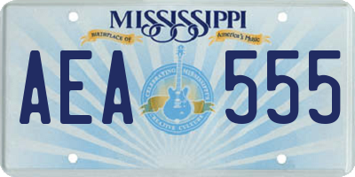 MS license plate AEA555