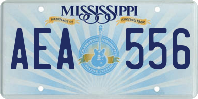 MS license plate AEA556
