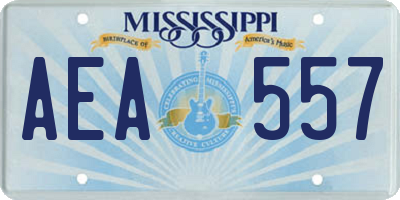 MS license plate AEA557