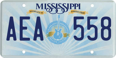MS license plate AEA558