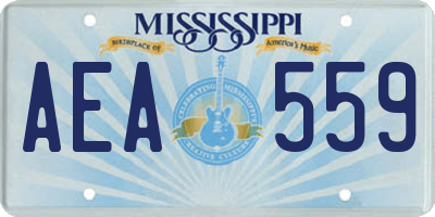 MS license plate AEA559