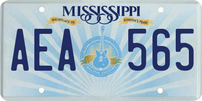 MS license plate AEA565