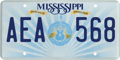 MS license plate AEA568