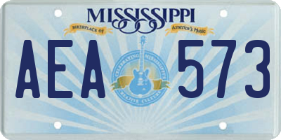 MS license plate AEA573