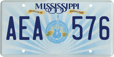 MS license plate AEA576