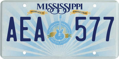 MS license plate AEA577