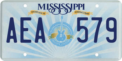 MS license plate AEA579