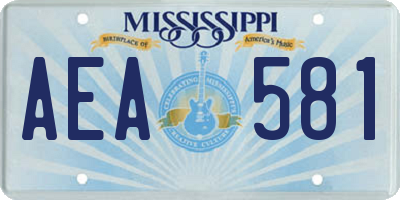 MS license plate AEA581